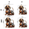 Familia Dachshund - Rompecabezas de Madera