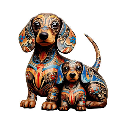 Familia Dachshund - Rompecabezas de Madera