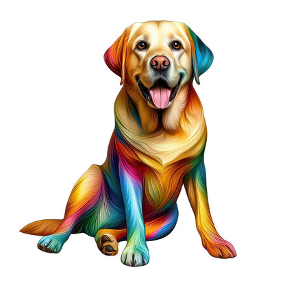 Labrador Amarillo - Rompecabezas de Madera