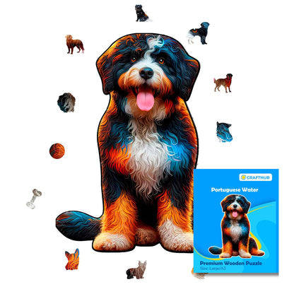 Perro de Agua Portugués - Rompecabezas de Madera