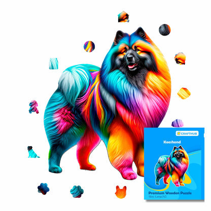 Keeshond - Rompecabezas de Madera